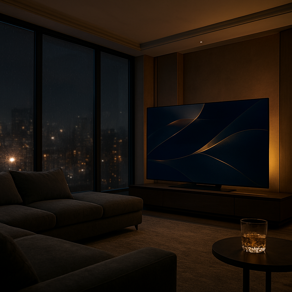 Luxury smart living room setup for Stillwater Media's guide to Disney Plus advertising for brands and premium CTV strategy