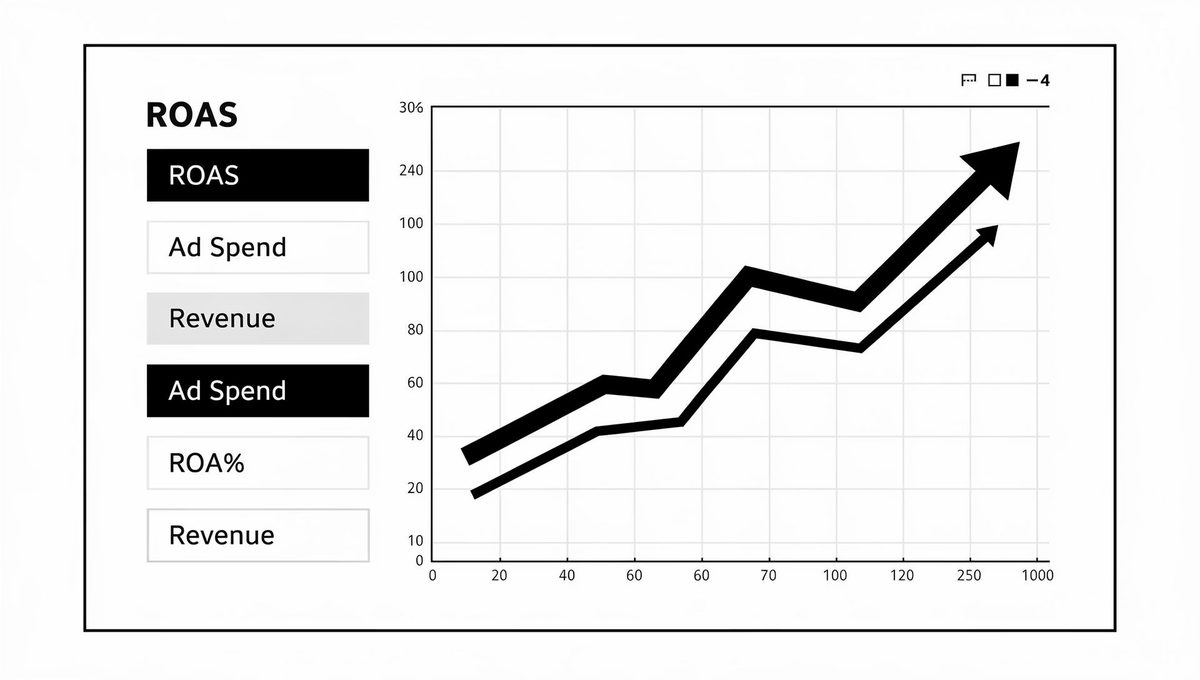 Performance chart with rising ROAS