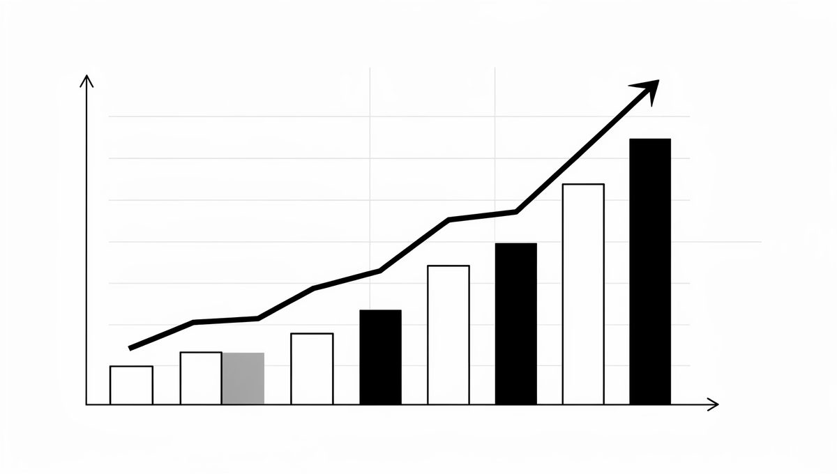 Bar chart showing steady upward growth