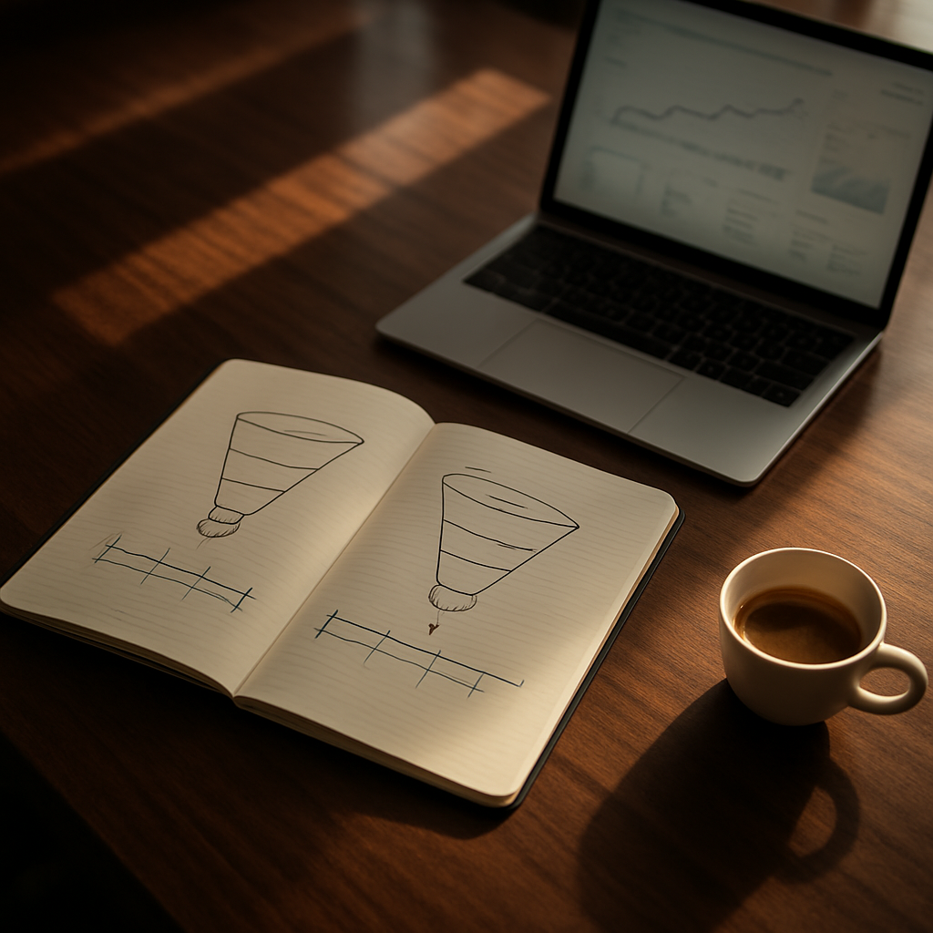 Executive analytics setup illustrating Stillwater Media's multi-touch attribution framework for high-consideration luxury brand campaigns
