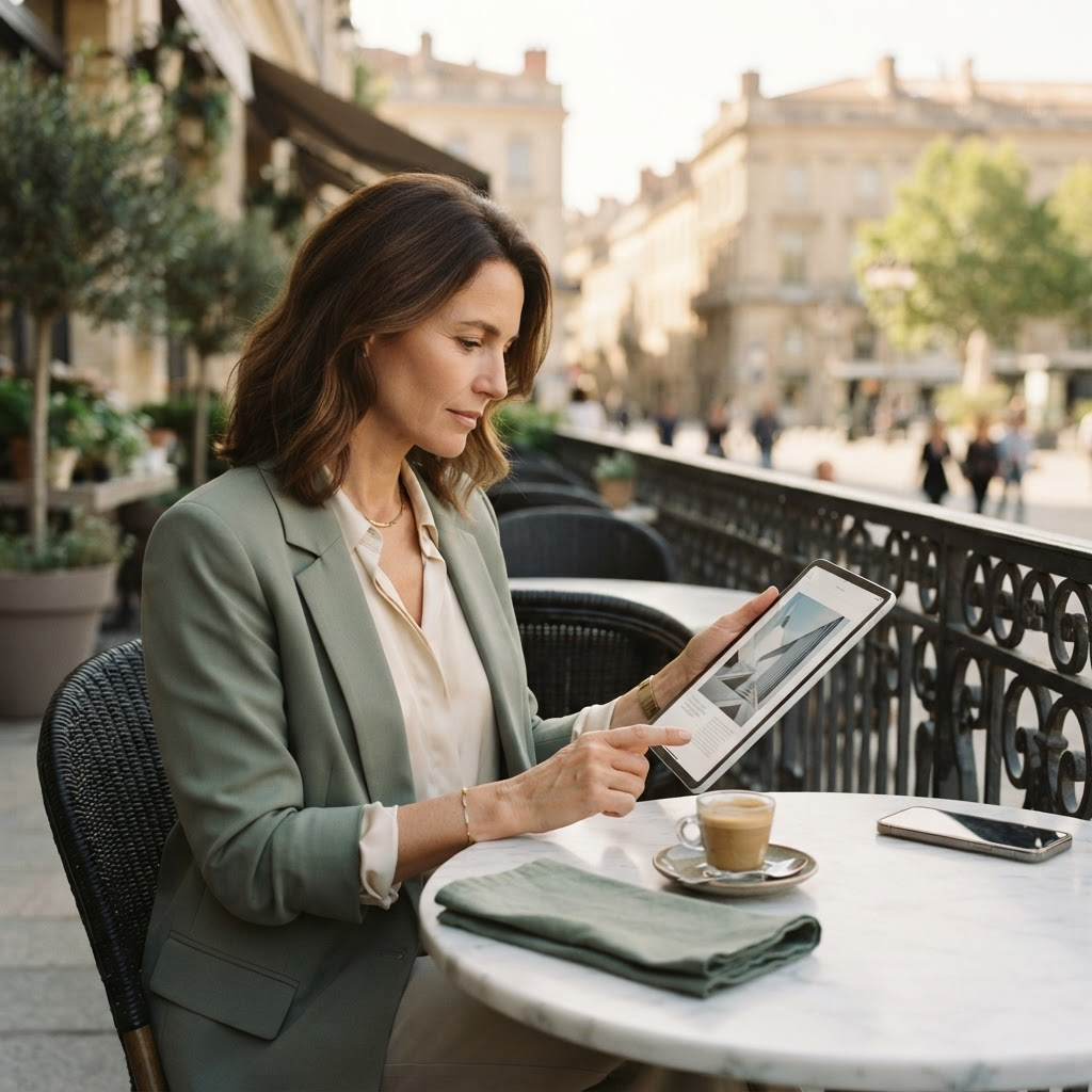 Stillwater Media native advertising for premium brands — affluent reader engaging with high-quality editorial content representing brand-safe native placements