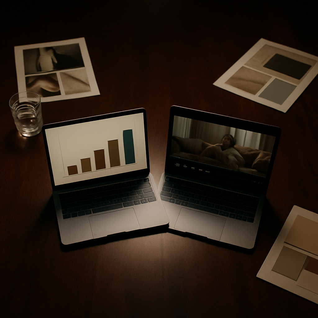 Luxury brand media performance dashboard comparing CTV and Facebook advertising ROAS